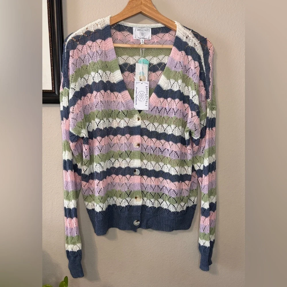Absolutely Jahkiya Long Sleeves cardigan blue- size medium